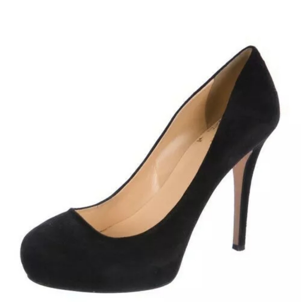 Kate Spade Lori Heel Black Suede Pump MSRP $328